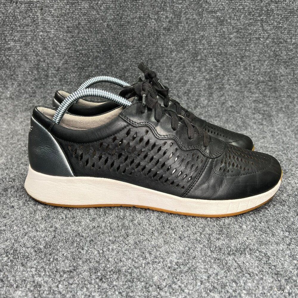 Dansko Charlie Sneakers Women's Size 11 Black Perforated Leather Lace Up Shoes